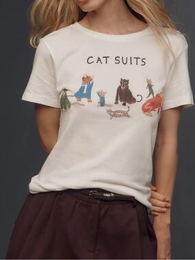 NWOT Unfortunate Portrait x Anthropologie Cat Suits Graphic Tee